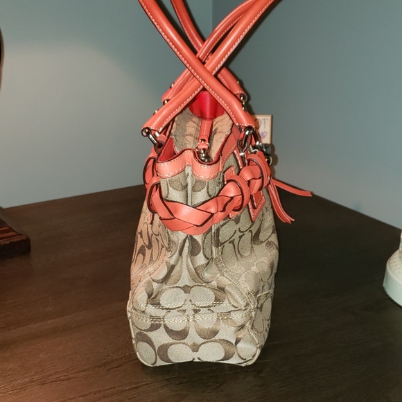 Coach Hampton Signature Jacquard Tote Handbag - Picture 3 of 8